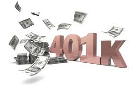 401k with flying dollar bills