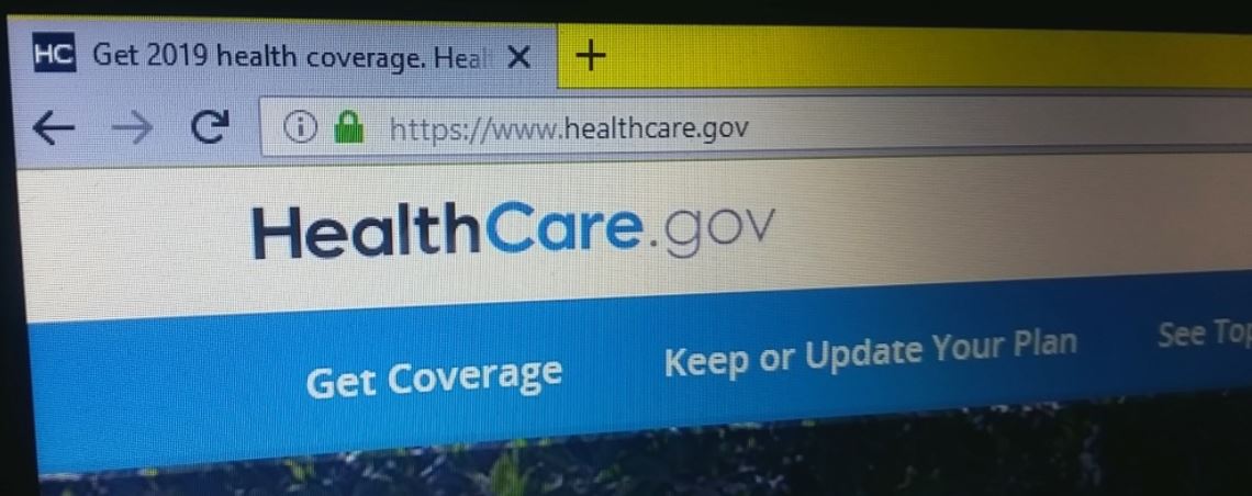 Online health coverage portal display